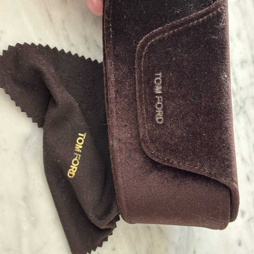 Tom Ford Brown Velvet Eyeglass Case
